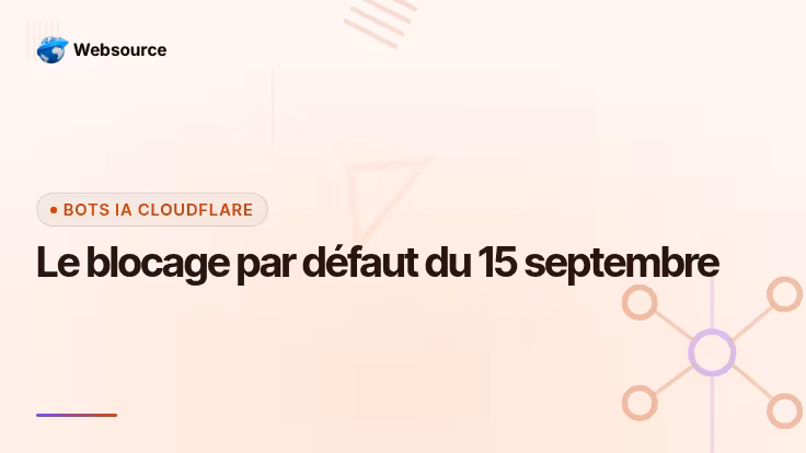Bots IA Cloudflare : le blocage par défaut du 15 septembre