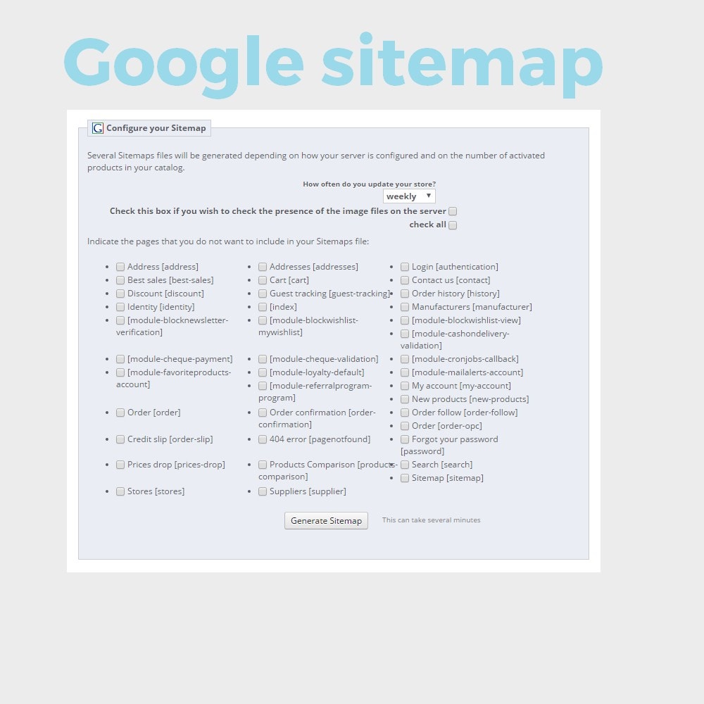 Module Google sitemap