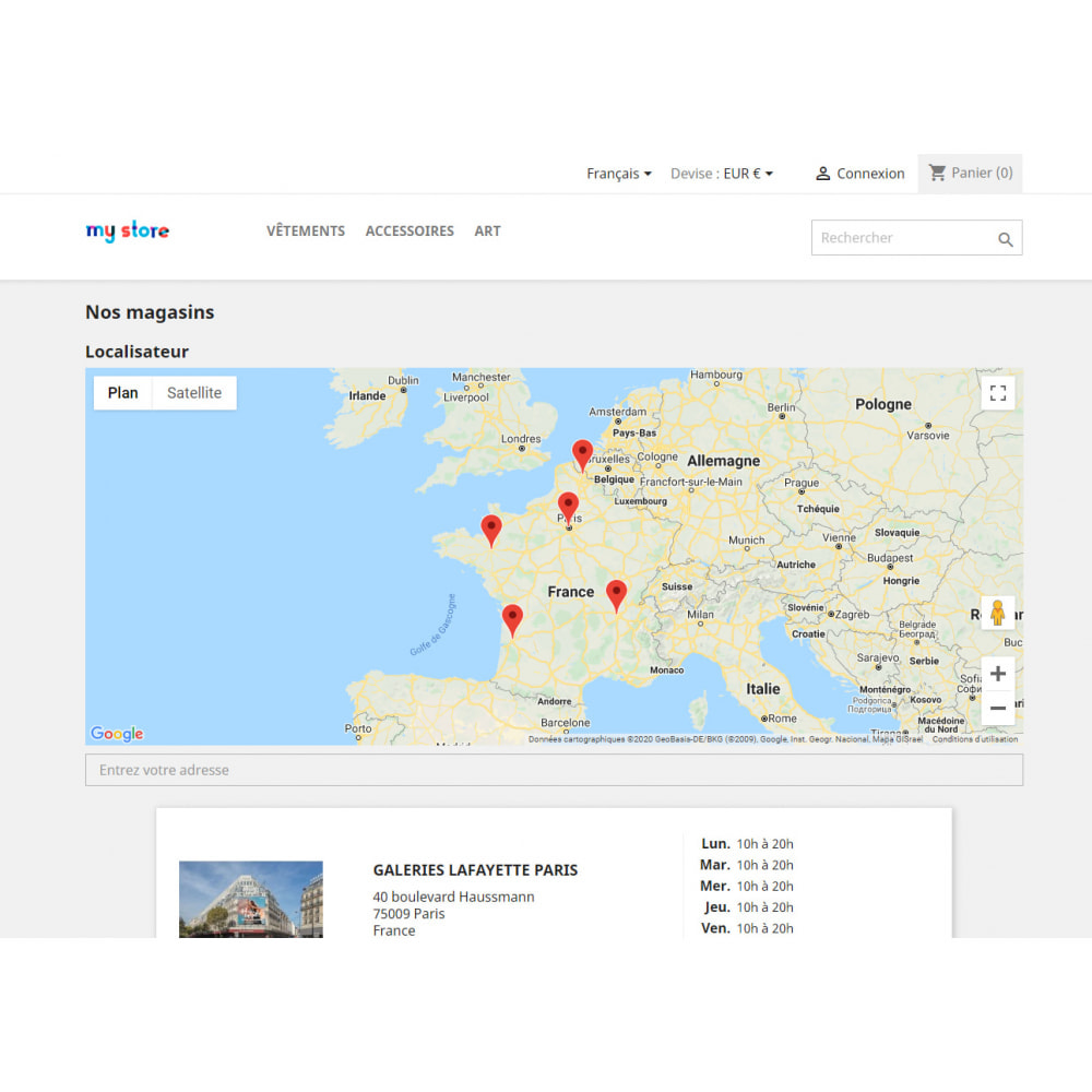 Module Localisateur de magasins avec Google Maps