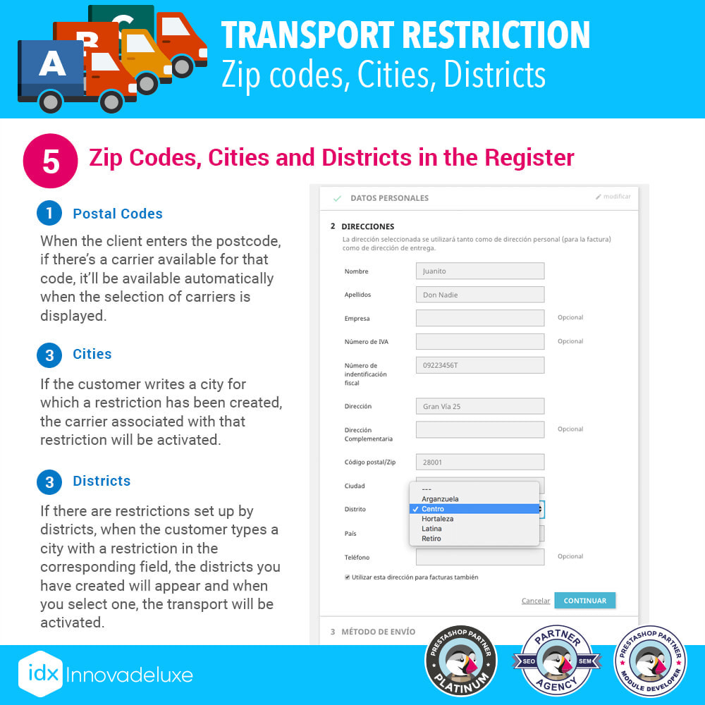 Module Restricting Carriers by Zip Code, District, or City