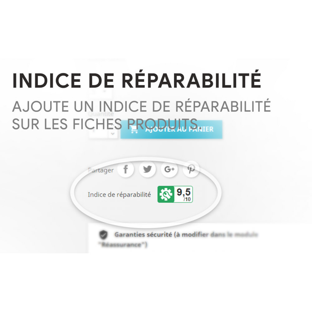 Module Indice de réparabilité pour les produits