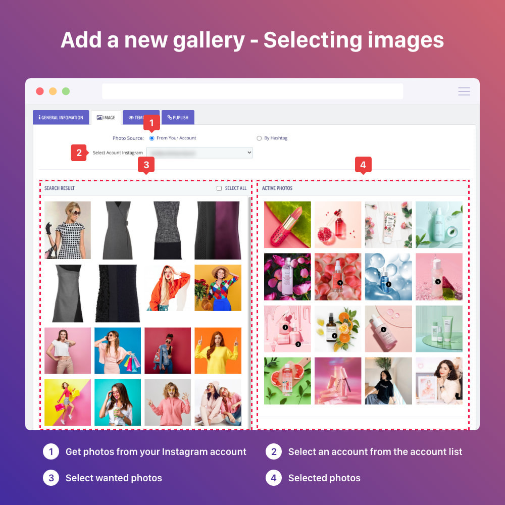 Module Shoppable Instagram Feed: carousel, slider, gallery