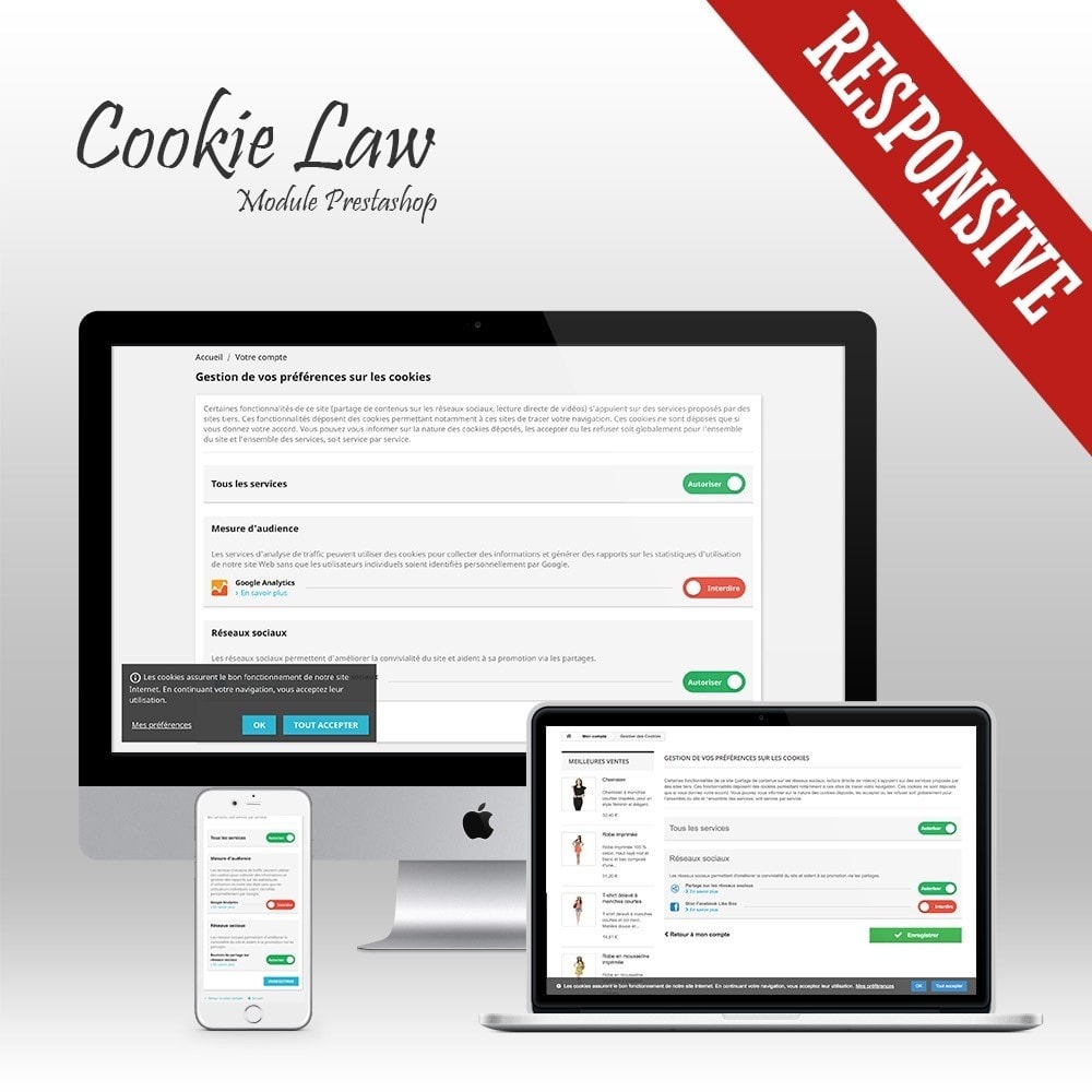 Module Cookie Law - Blocage des Cookies + Bannière