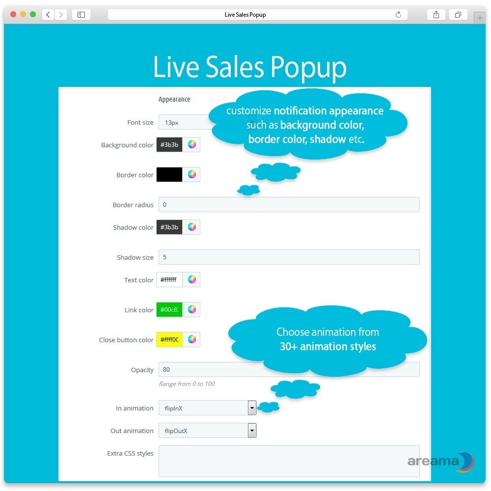 Module Live Sales Popup: product sold notification