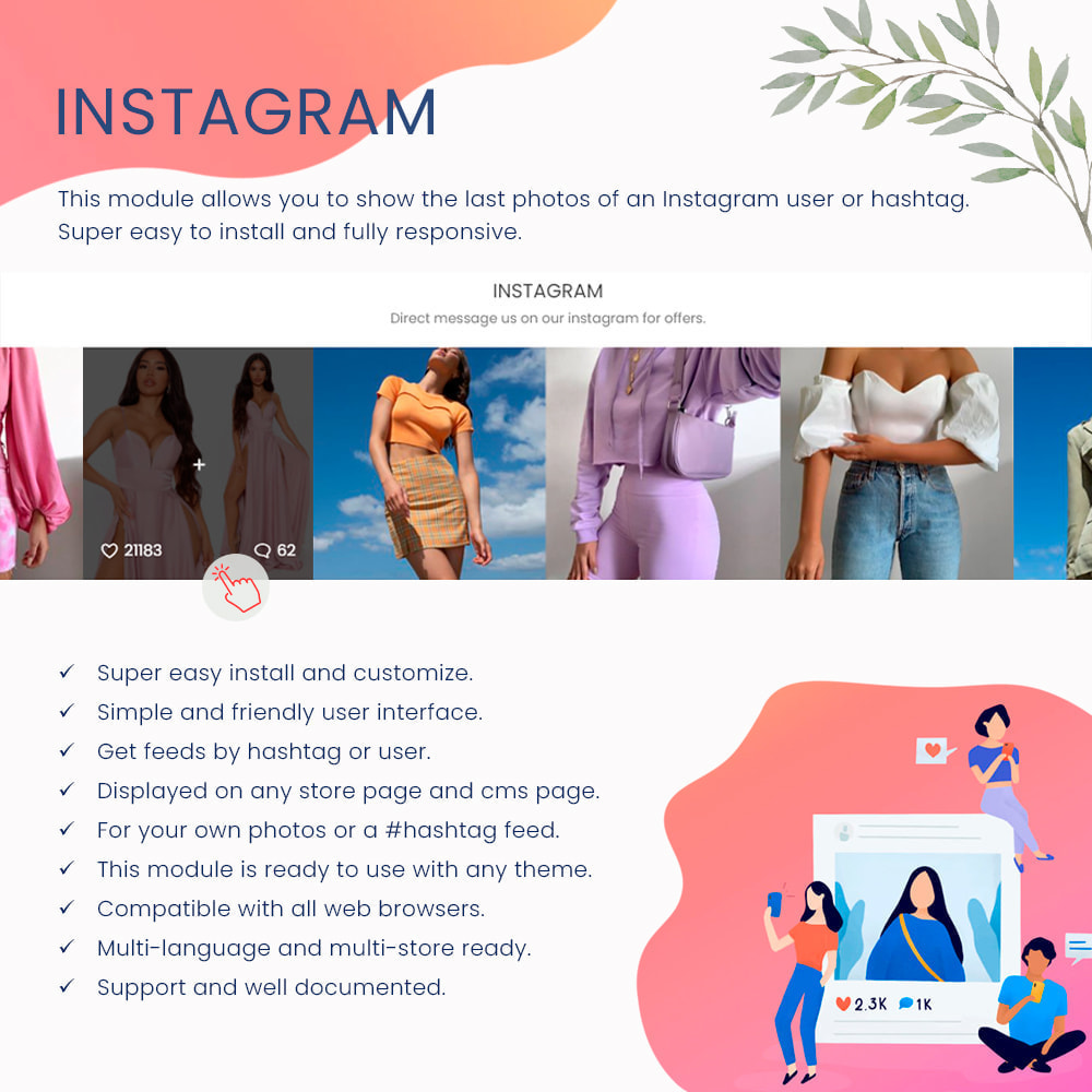 Module Instagram Gallery Feed Photos User & Hashtag - New API
