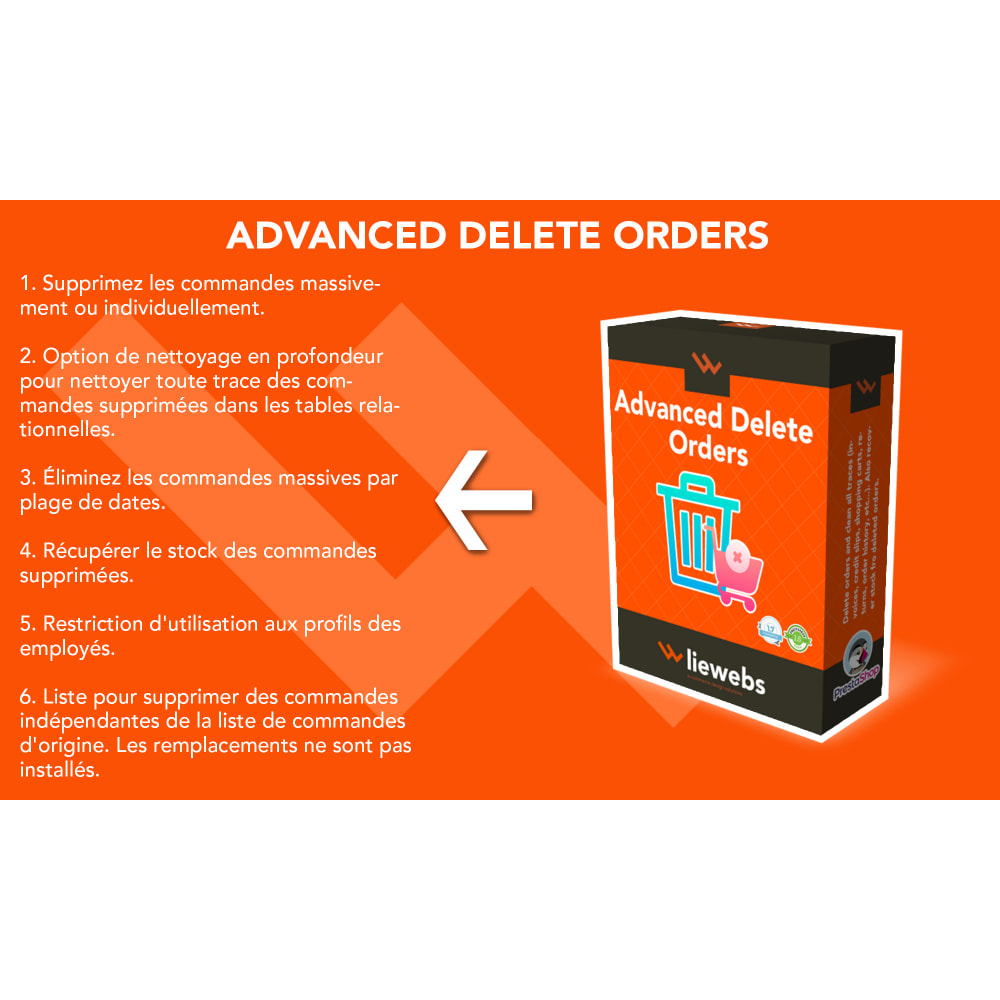 Module Advanced Delete Orders - Supprimer les commandes