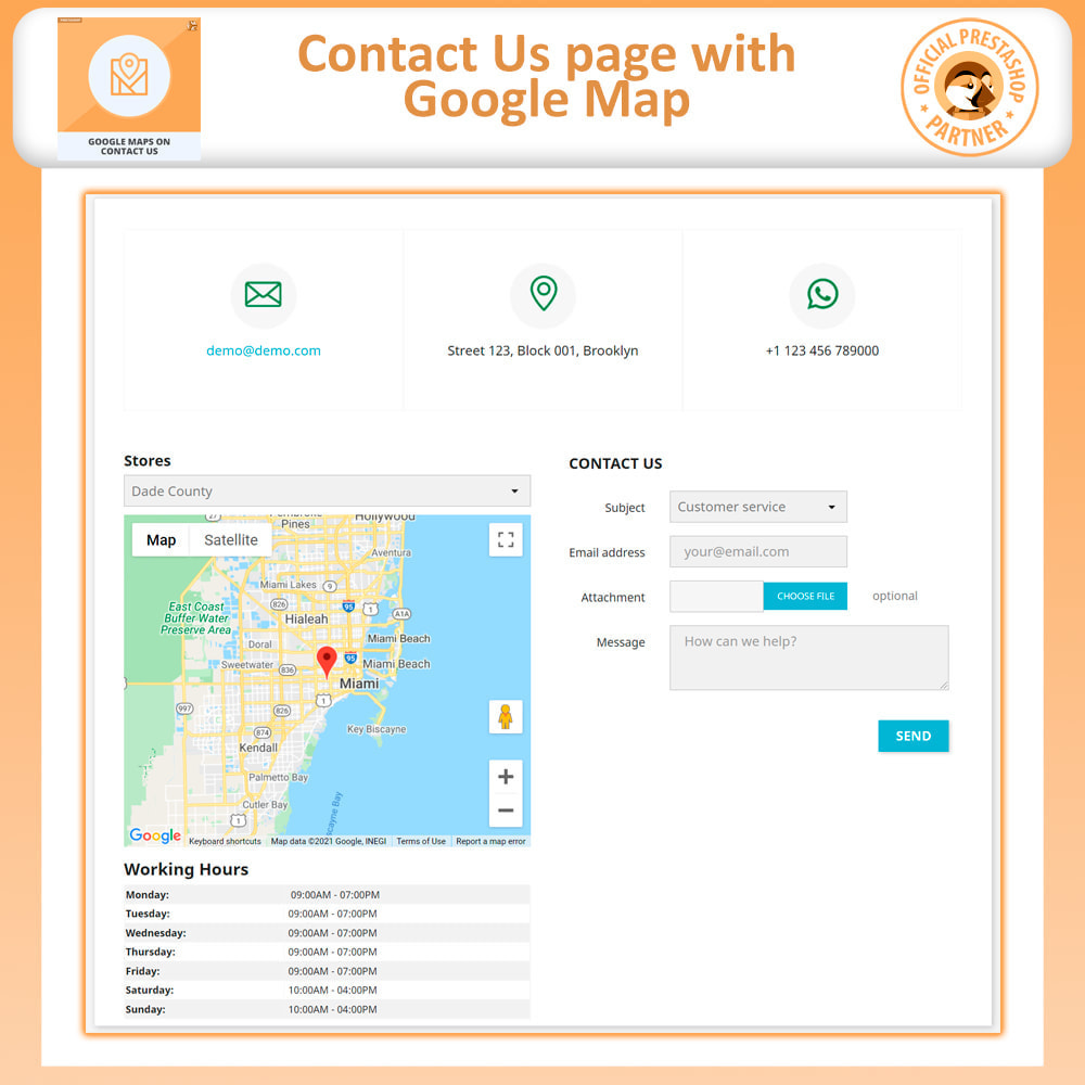 Module Google Maps on Contact us, with captcha, Multi store