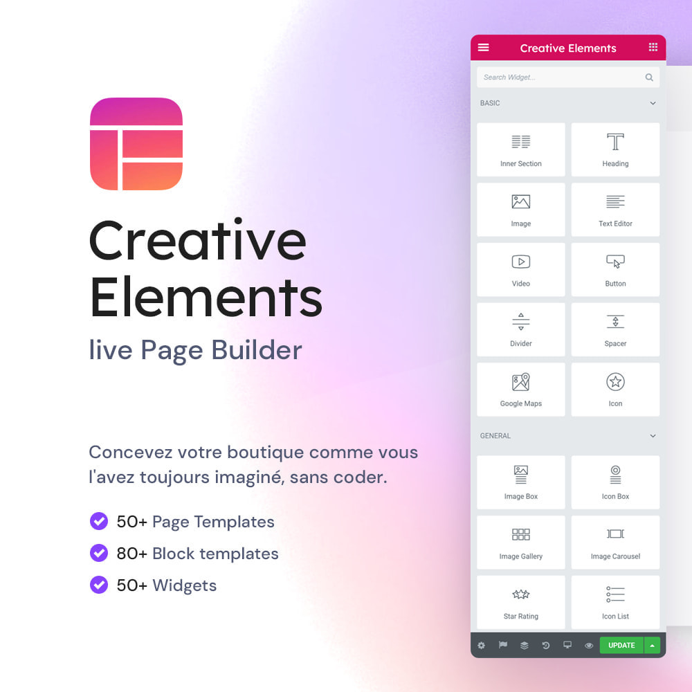 Module Creative Elements - live PageBuilder