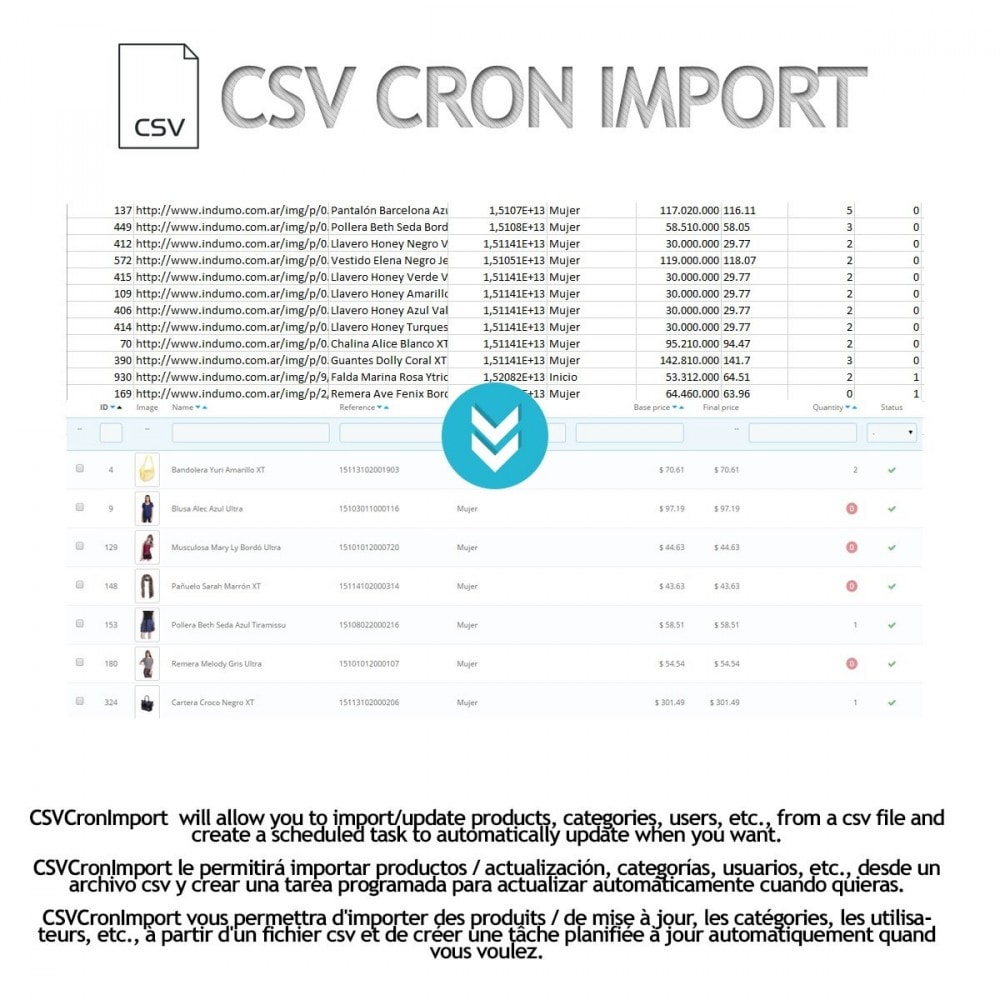 Module CSV / TXT Cron Import / Dropshipping