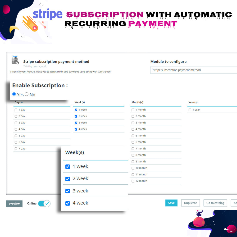Module Stripe Subscription with Automatic Recurring Payment
