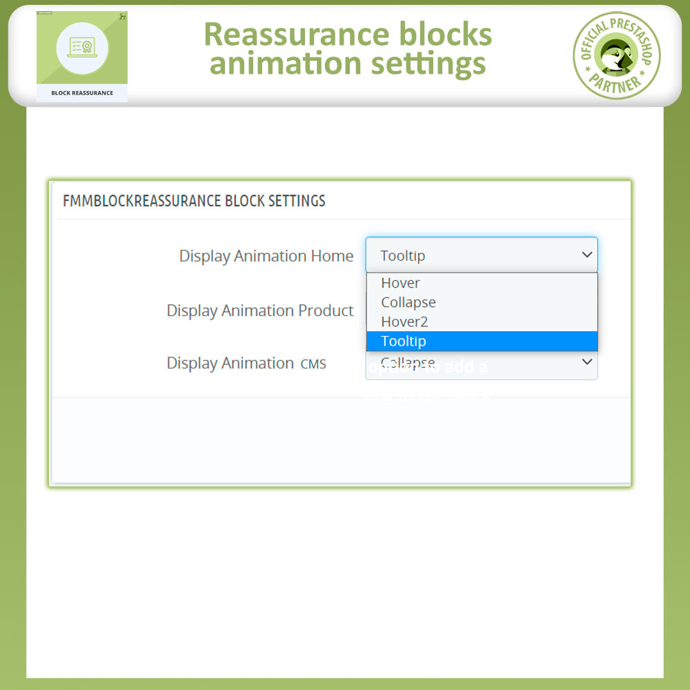 Module Block Reassurance with Animation
