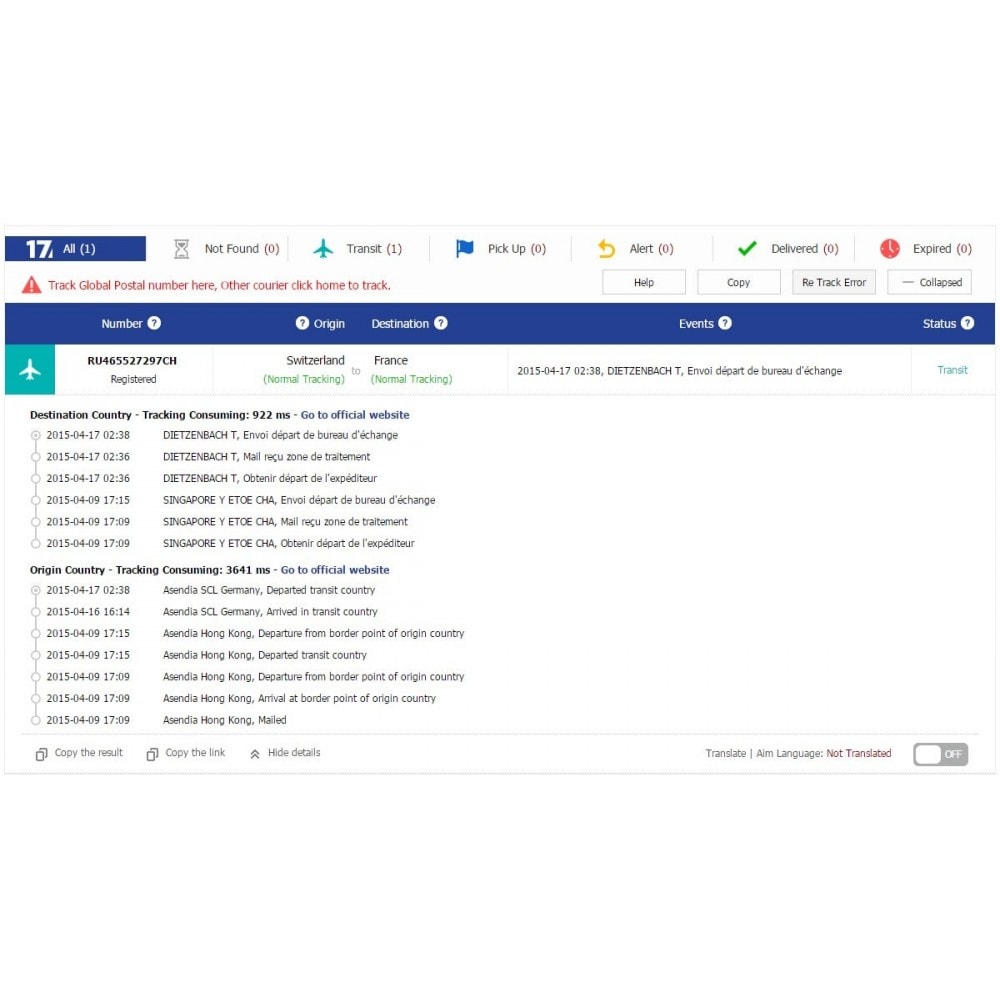 Module Order Status & Shipping Tracking / Delivery Lookup