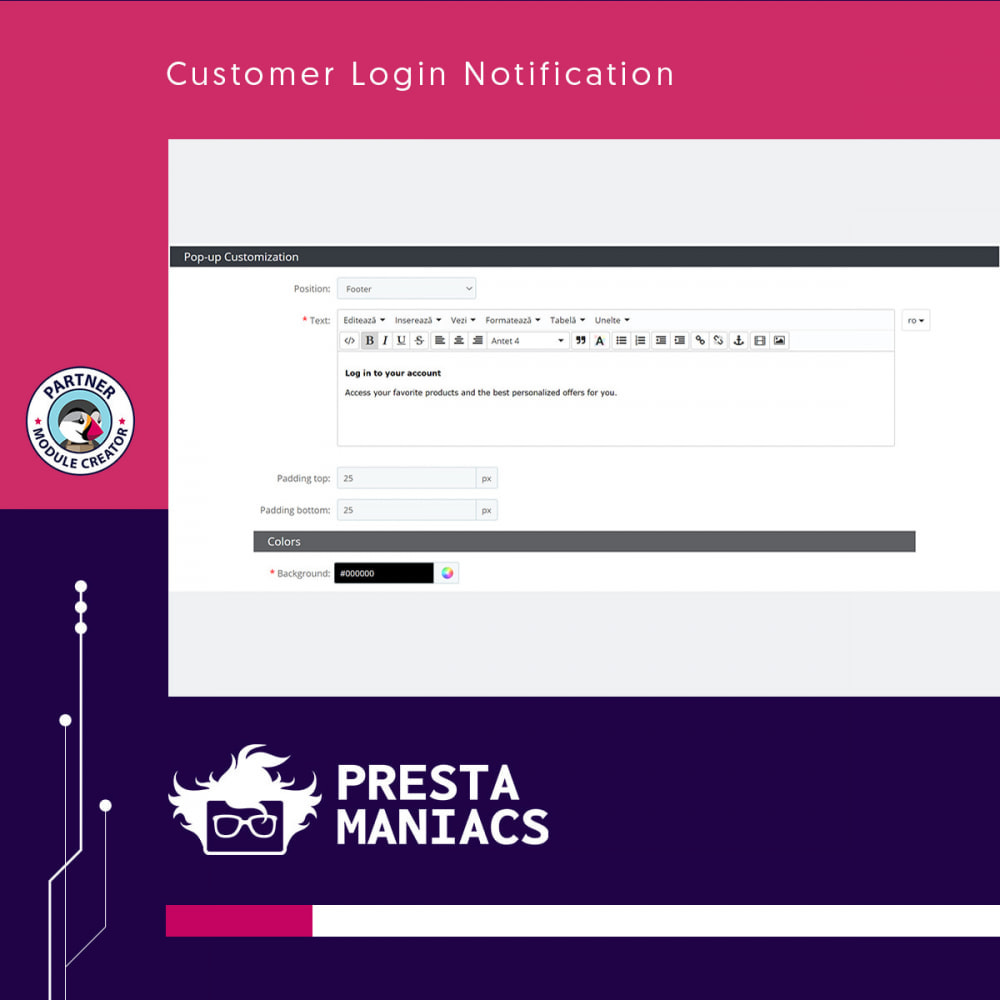 Module Customer Login Notification