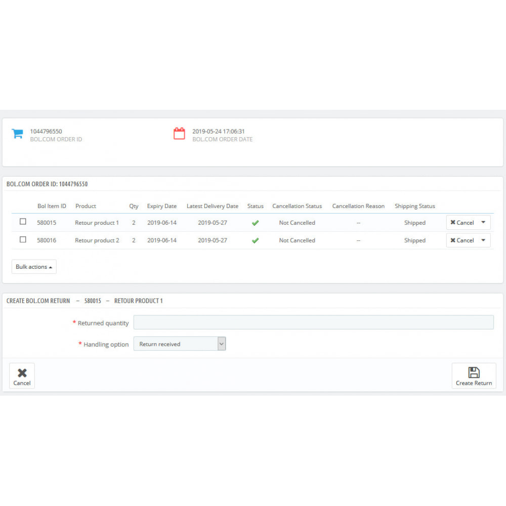 Module ARBol Pro Sync Offers Orders & Returns with bol API v5