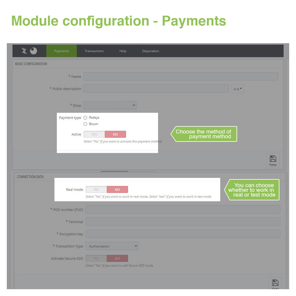 Module Redsys Virtual POS - Card payment + Bizum