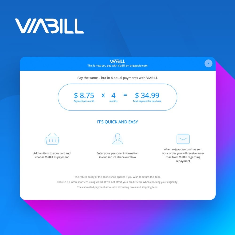 Module ViaBill – seamless financing!