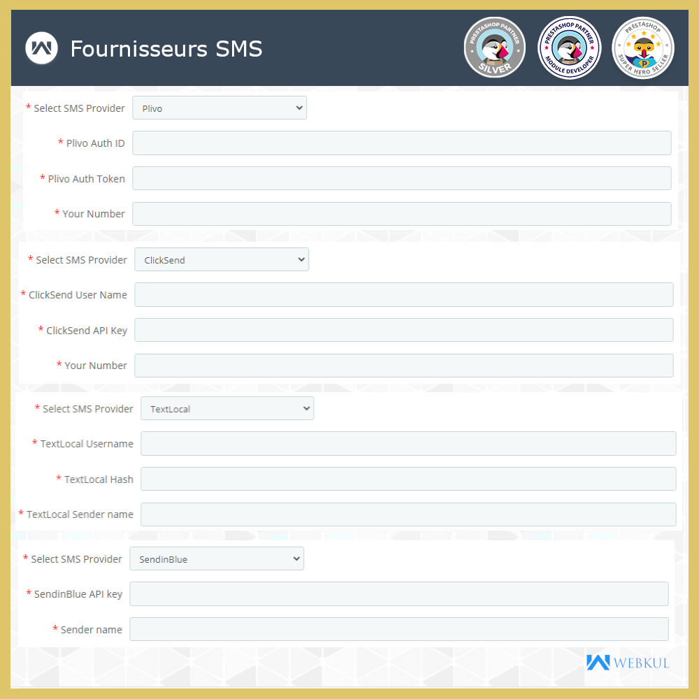 Module Notification SMS | Mises jour commandes temps réel