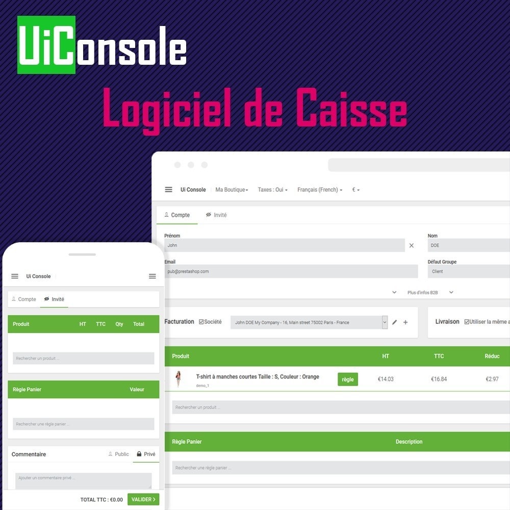 Module Ui Console – Logiciel de Caisse (POS) pour B2C et B2B