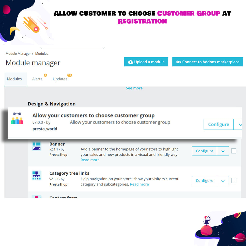 Module Allow customer to choose Customer Group at Registration