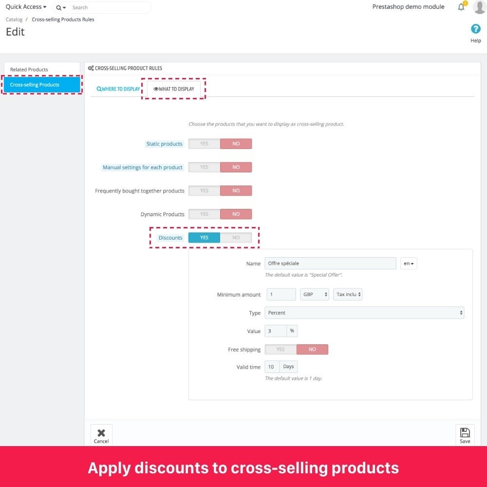 Module All-in-one: Related Products, Cross Selling, Upsell
