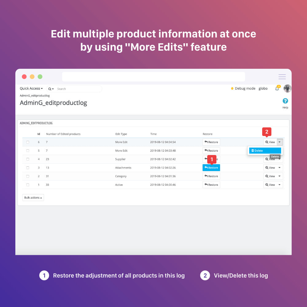 Module Bulk edit products | mass edit | quick edit