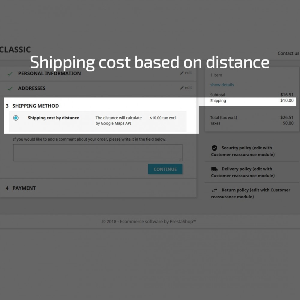 Module Shipping Costs Based on Distance
