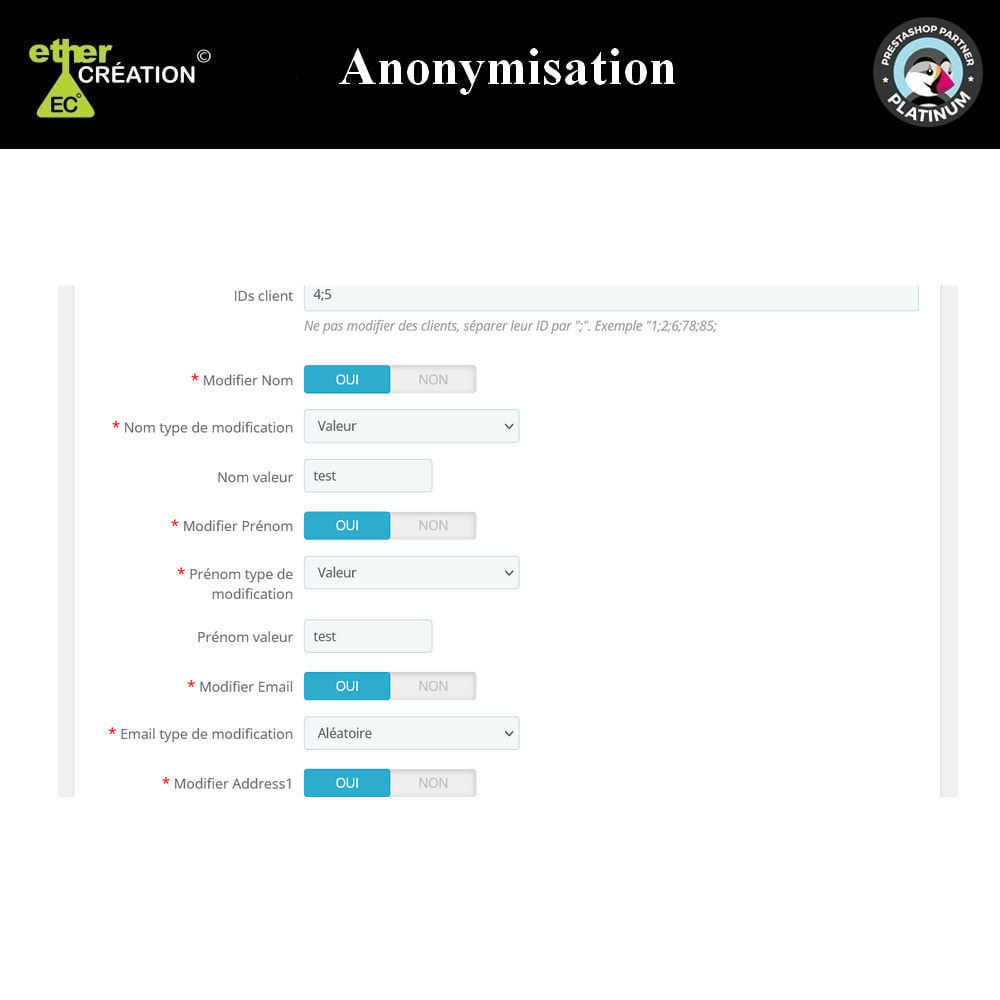 Module Anonymisation RGPD
