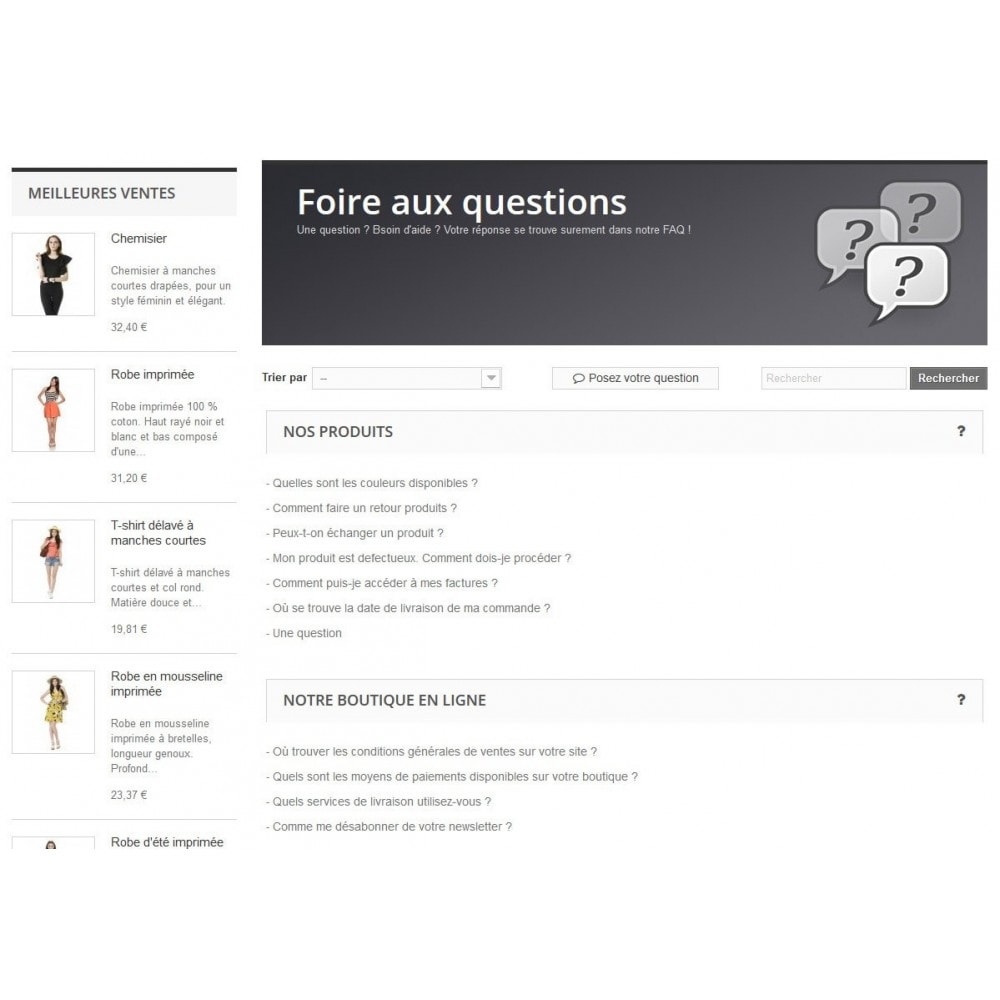 Module FAQ Users - Foire aux Questions