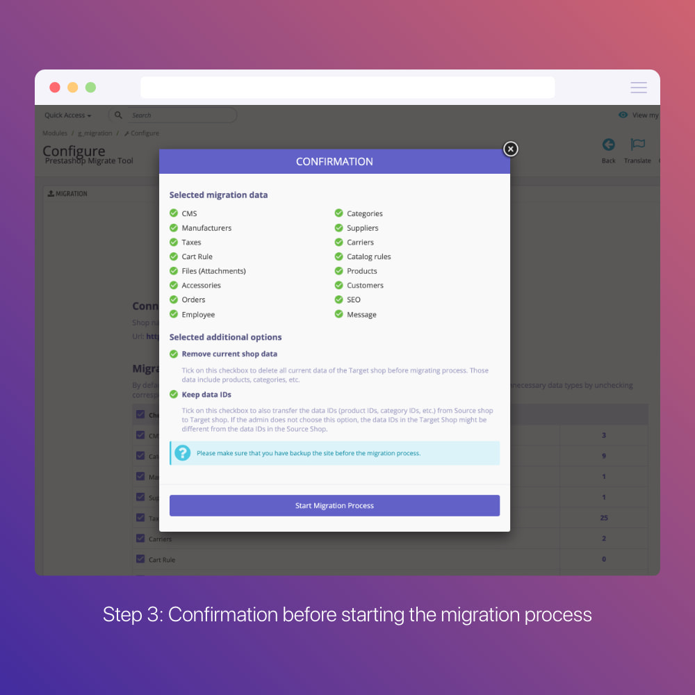 Module Prestashop Migration Tool - Upgrade or Migrate to 1.7
