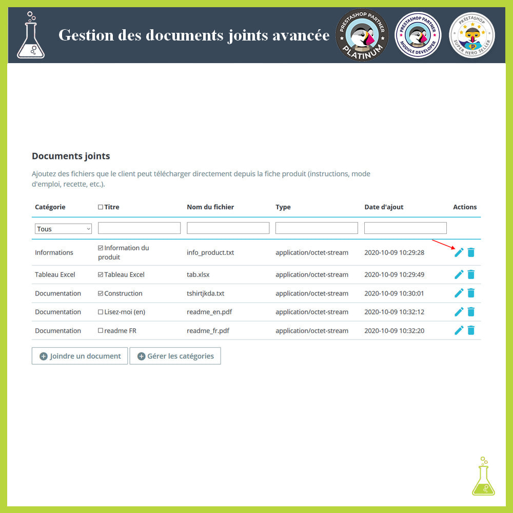 Module Gestion des documents joints avancée