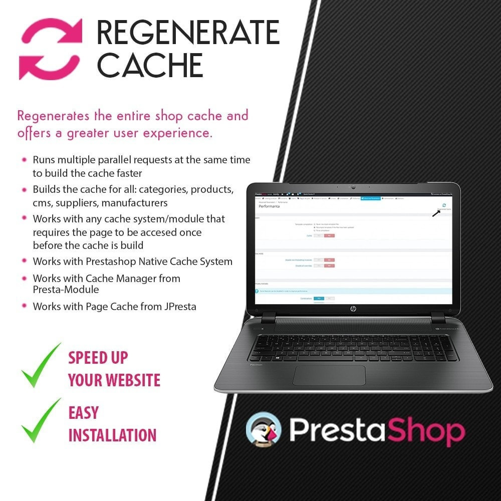 Module Regenerate Cache - Speed up website