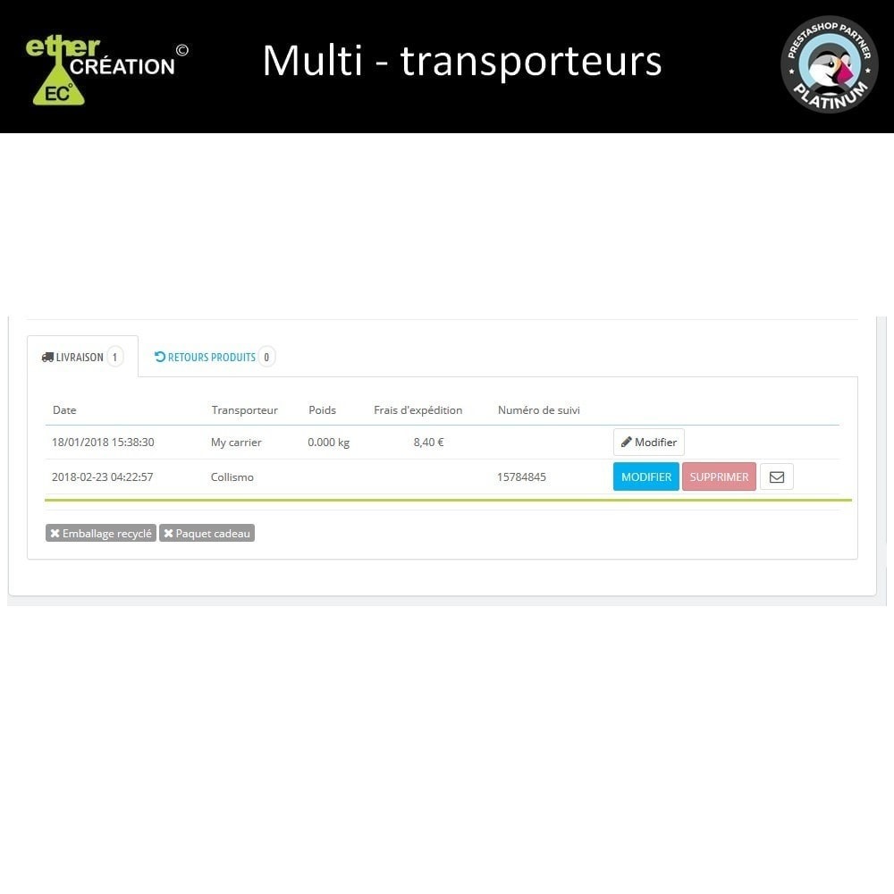 Module Multi transporteur & Multi suivi
