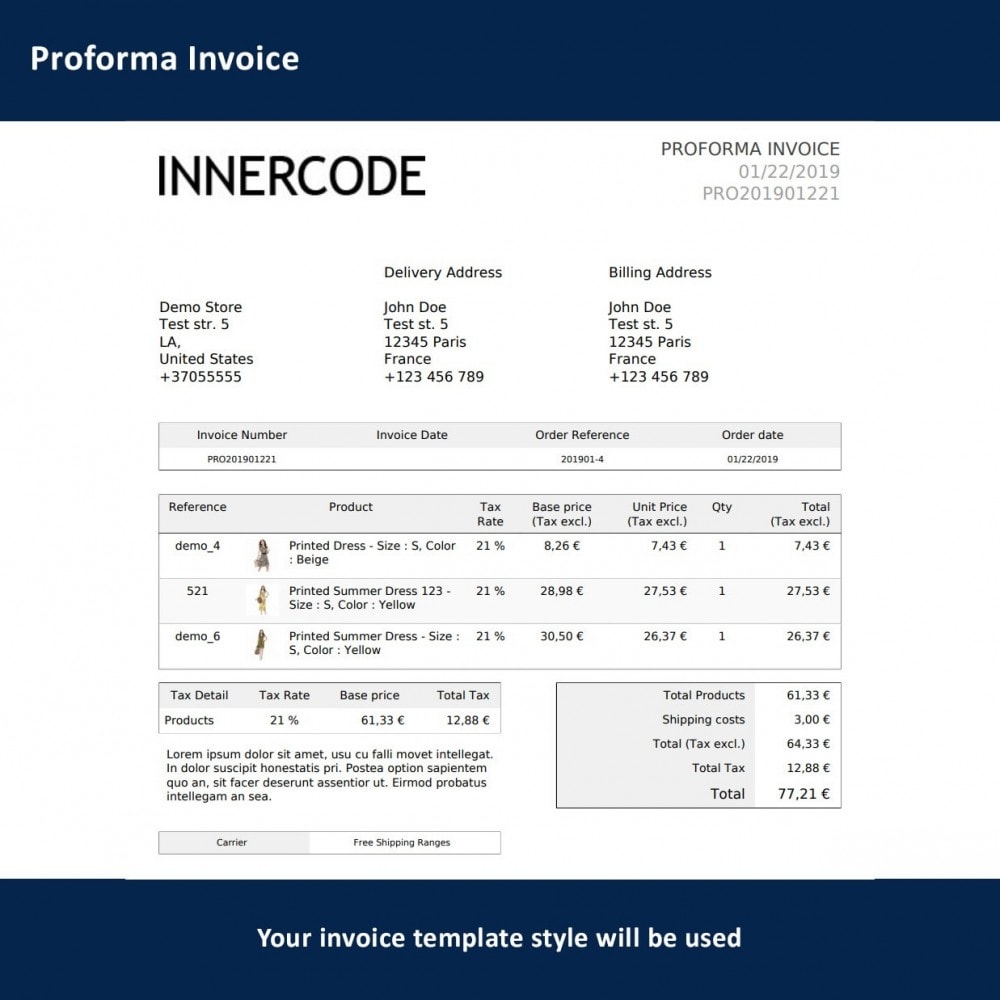 Module Proforma Invoice