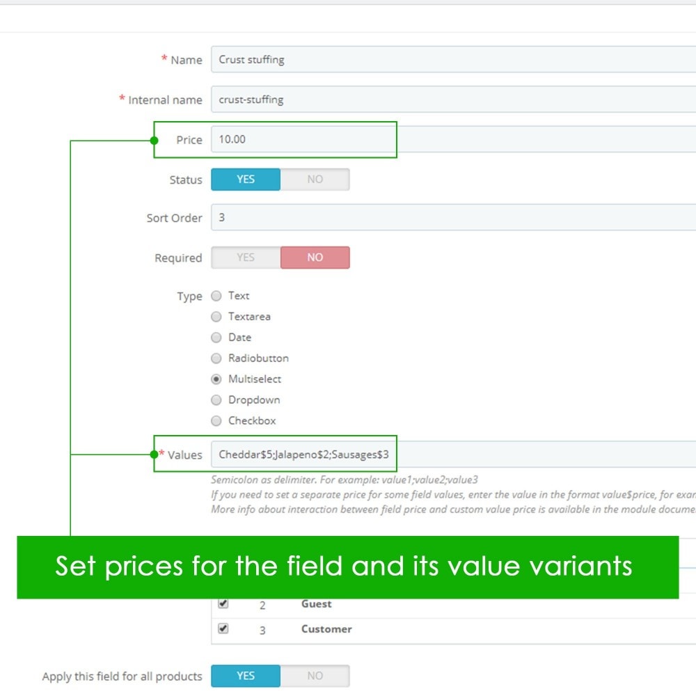 Module Additional Product Attributes / Custom Product Fields