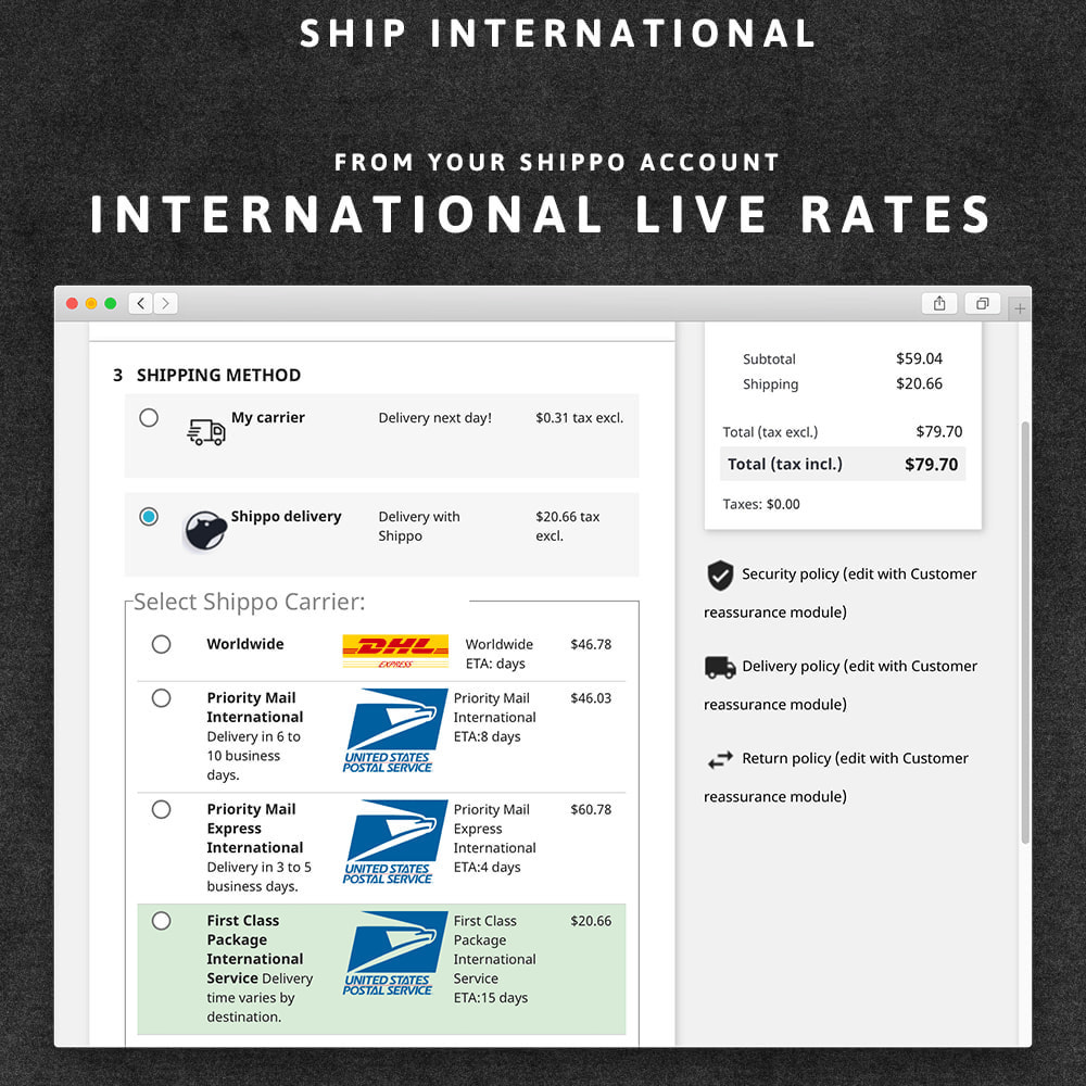 Module Shippo Real-time shipping rates from multiple carriers
