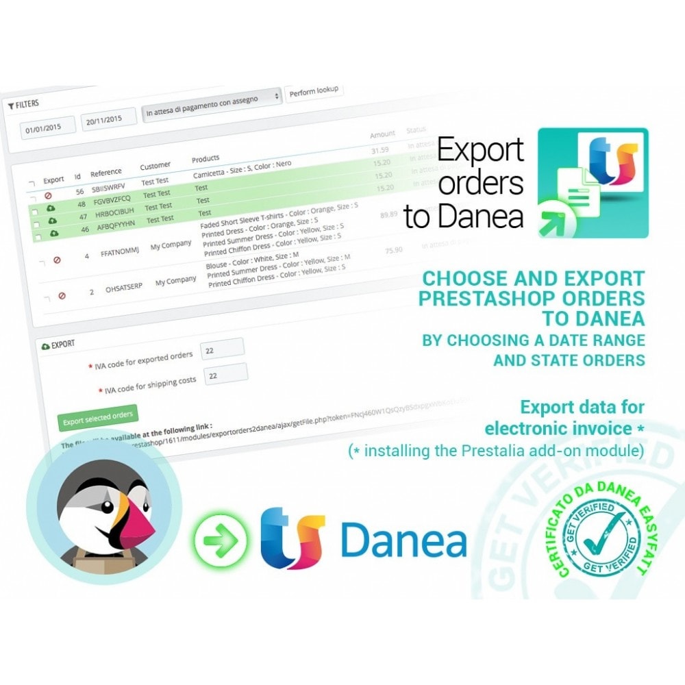 Module Export orders to Danea EasyFatt