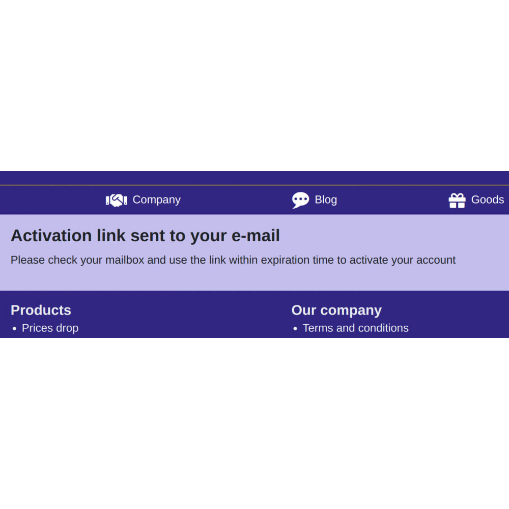 Module Account activation by email
