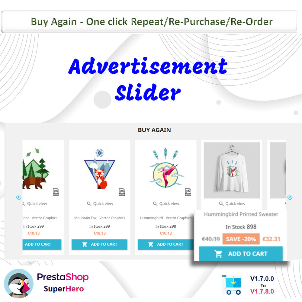 Module Buy Again- One click Repeat/Re-Purchase/Re-Order