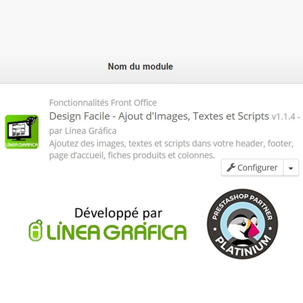 Module Design Facile - Ajouter Images, Textes et Scripts