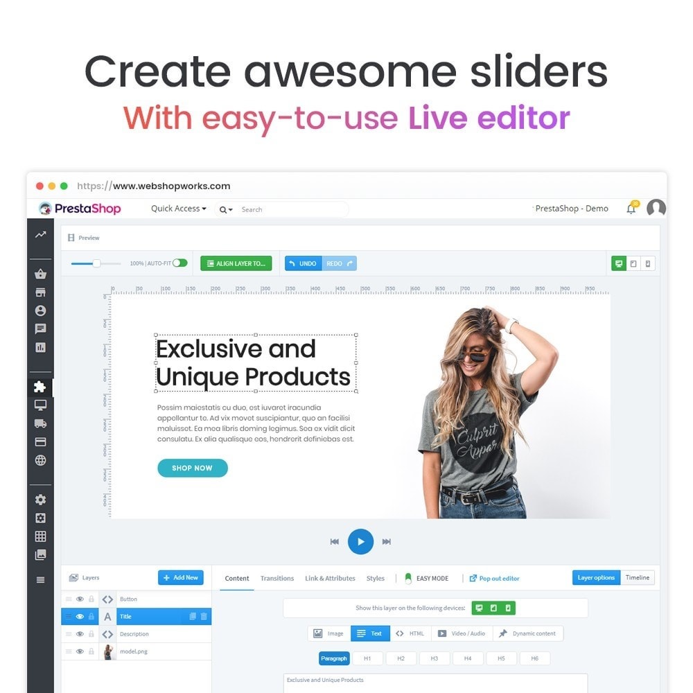 Module Creative Slider - Responsive Slideshow