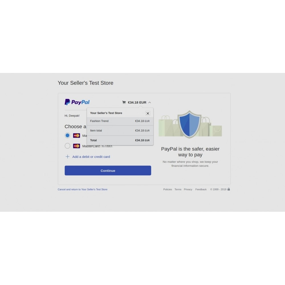 Module Paypal Payment Method with Surcharge (extra fee)