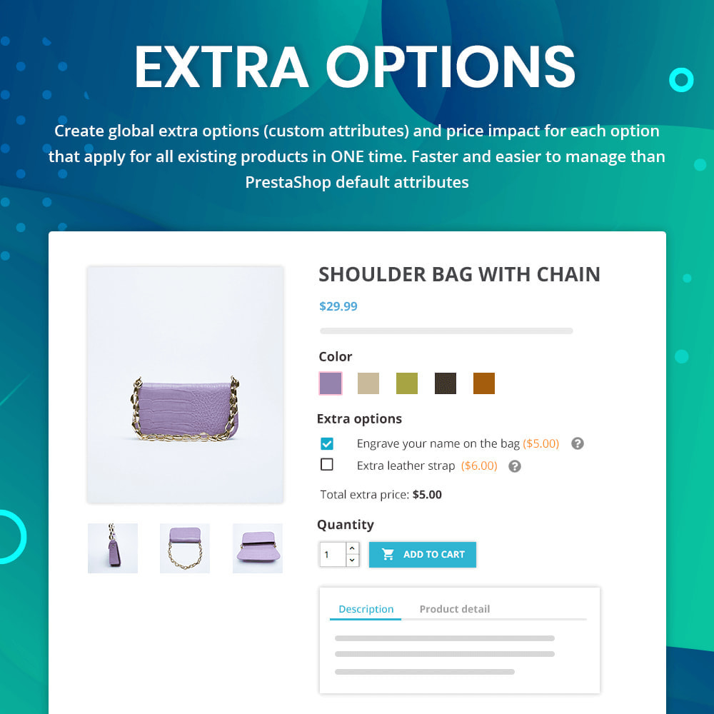 Module EXTRA OPTIONS - custom product attributes