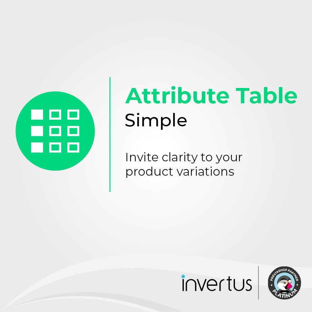 Module Table d'attributs simple - Pour le produit