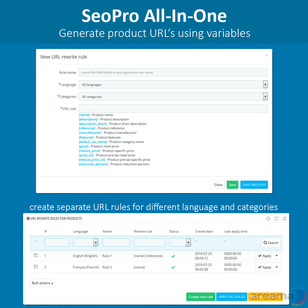 Module SEO Pro All-In-One. URL cleaner, redirects, sitemaps...