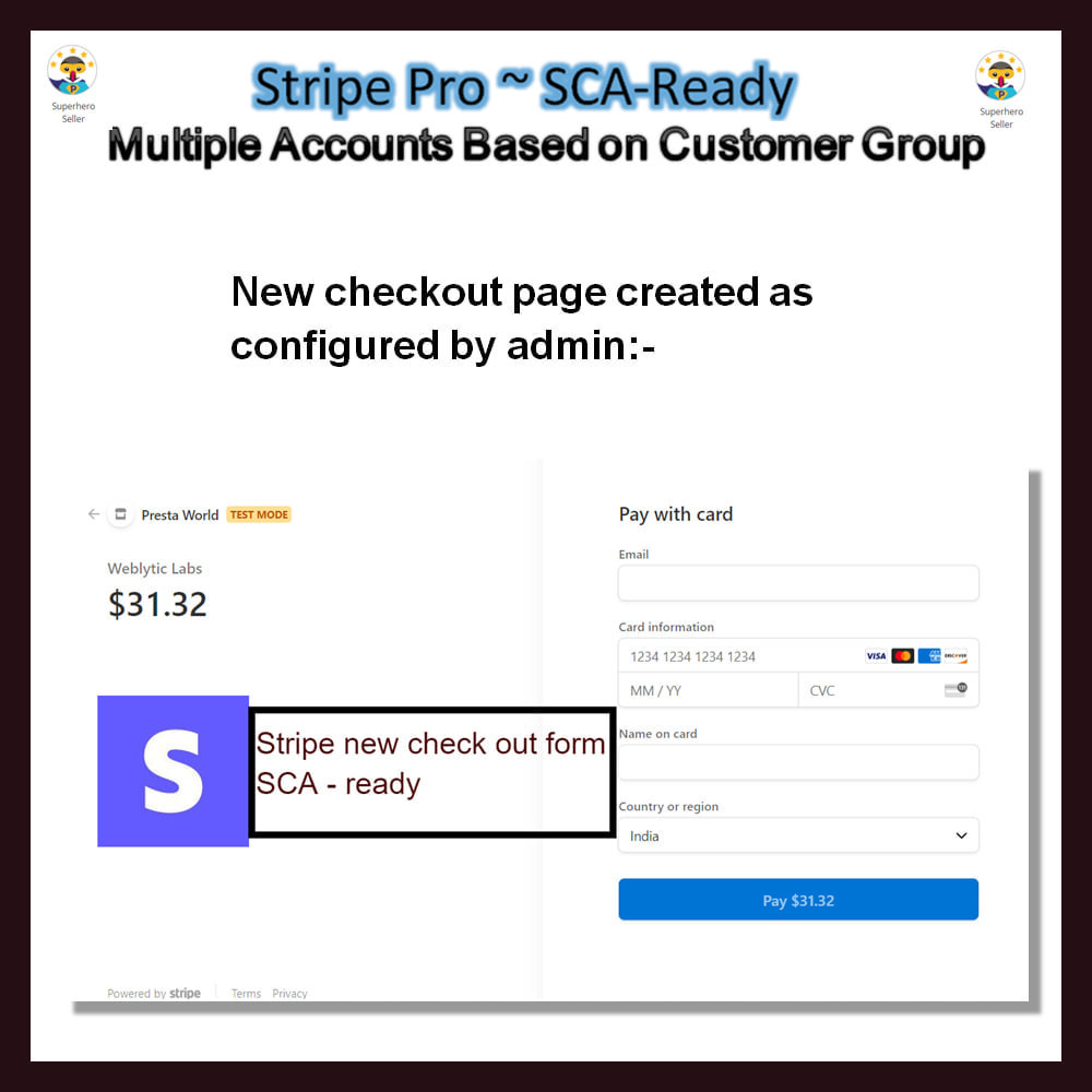 Module Stripe PRO-Multiple Account Based on Customer GroupSCA