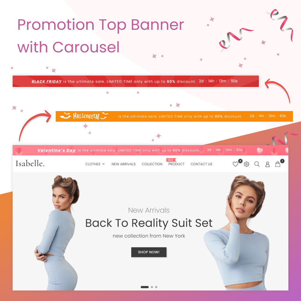 Module Top Banner Promotion Black Friday, Christmas