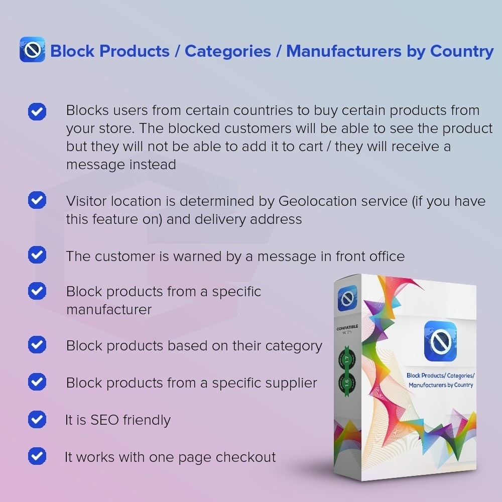 Module Bloquer des produits / catégories / fabricants par pays