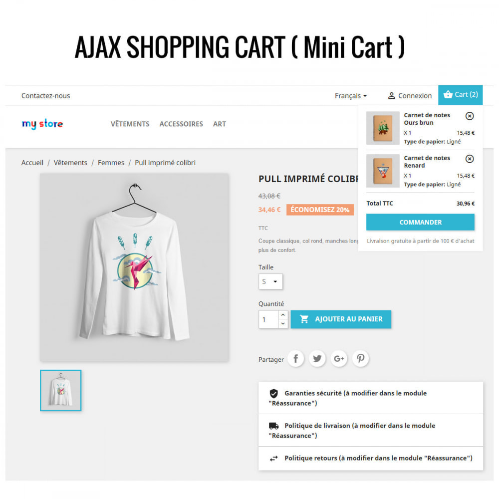Module Panier d'achat Ajax ( Mini-Panier )