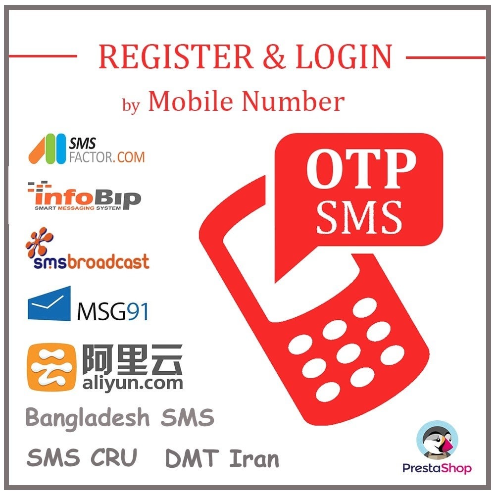 Module Login by mobile phone number. Register by OTP SMS.