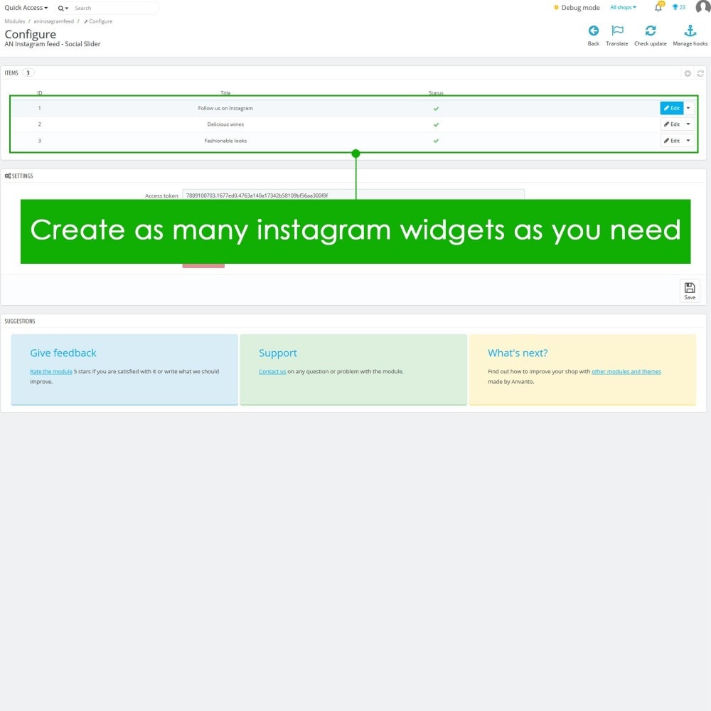 Module Social Feed Slider - Instagram Widget